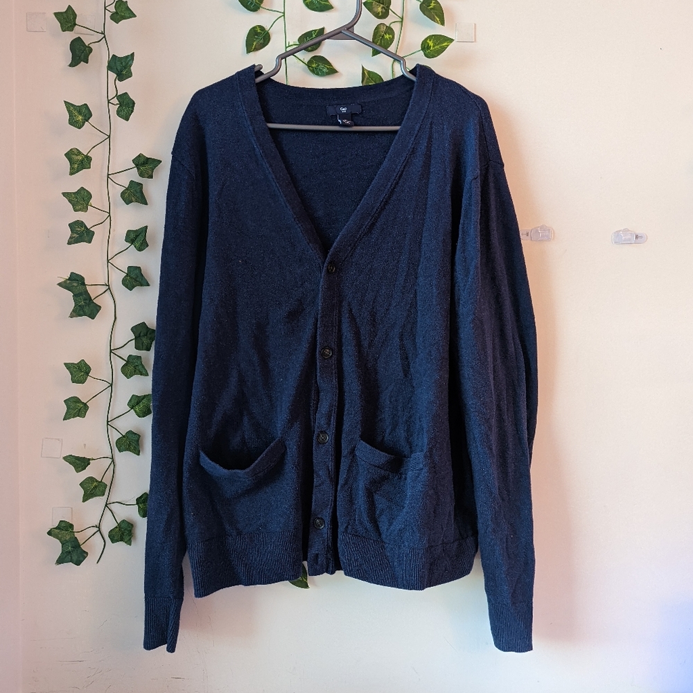 Gap - Fine Knit Cardigan with Pockets in Navy Blue